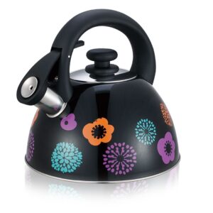 2.5 L Black & Flower Tea Kettle - Image 1
